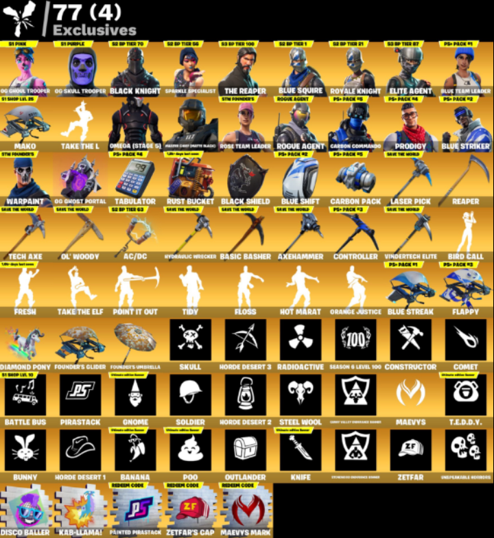 100+ Skins Bundle